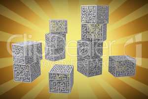 Composite image of maze cubes