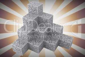 Composite image of maze cubes