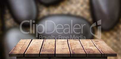 Composite image of wooden floor