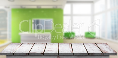 Composite image of wooden floor