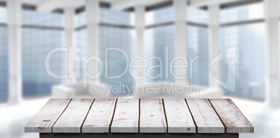 Composite image of wooden floor