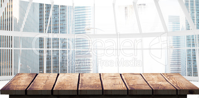 Composite image of wooden floor