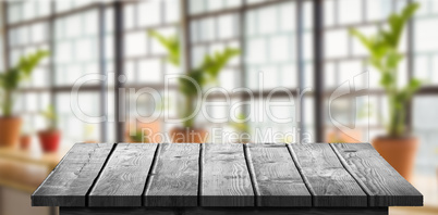 Composite image of wooden floor