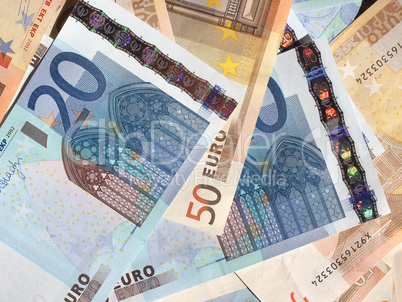 Fifty and Twenty Euro notes