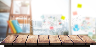 Composite image of wooden floor