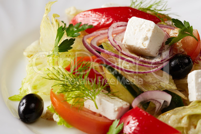 Traditional Greek salad. Mediterranean cuisine