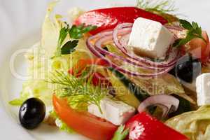 Traditional Greek salad. Mediterranean cuisine