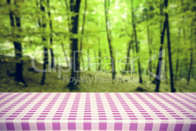 Composite image of pink and white tablecloth