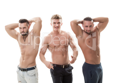 Shot of sexy muscular men posing at camera