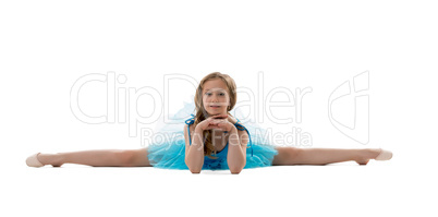 Cute girl posing in difficult stretching pose
