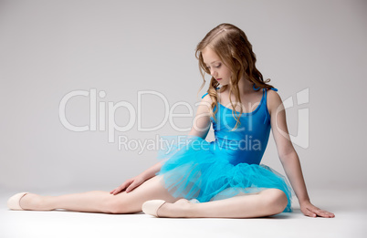 Nice little ballerina dressed in blue tutu