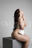 Healthcare concept. Nude woman with perfect body