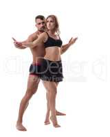Shot of attractive athletic couple in dance pose