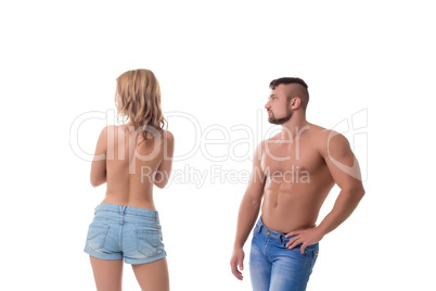 Rejection of sexuality. Concept. Isolated on white