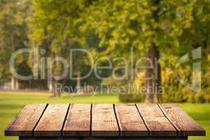 Composite image of wooden floor