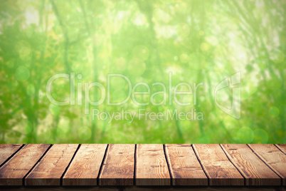 Composite image of wooden table