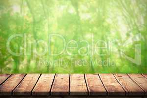 Composite image of wooden table