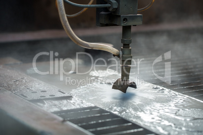 Image of modern waterjet cutting machine for metal