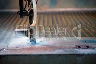 Image of effective method cutting metal - waterjet