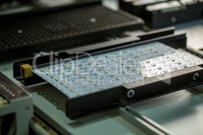 LED light production. Image of circuit board