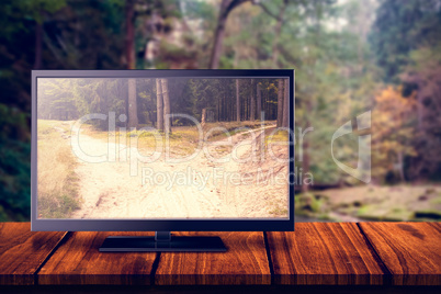 Composite image of flat screen television