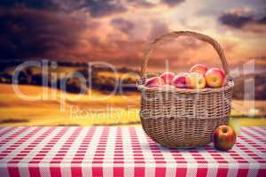 Composite image of basket of apples