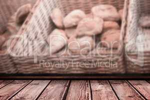 Composite image of wooden planks