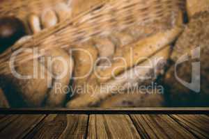 Composite image of close-up of wooden flooring