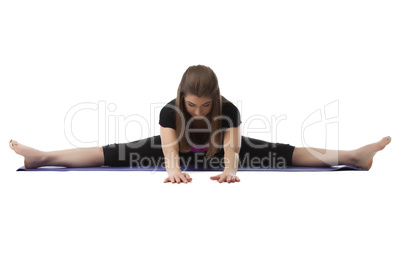 Yoga. Woman meditates in pose challenging stretch