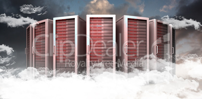 Composite image of server towers