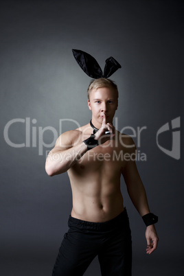 Image of stripteaser dressed as sexy bunny