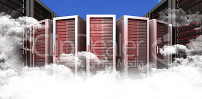 Composite image of server towers