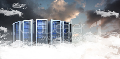 Composite image of server towers