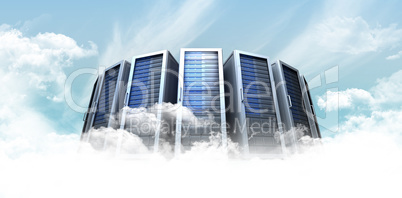 Composite image of server towers