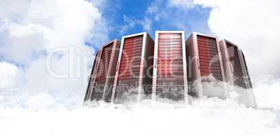 Composite image of server towers