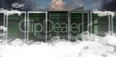 Composite image of server towers