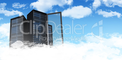 Composite image of server tower