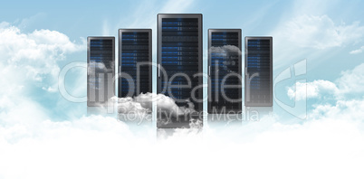 Composite image of server tower