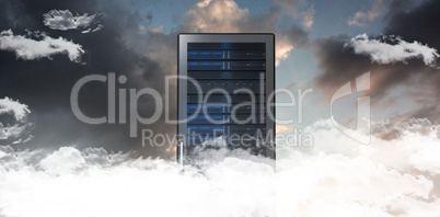 Composite image of server tower