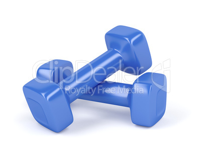 Pair of plastic dumbbells