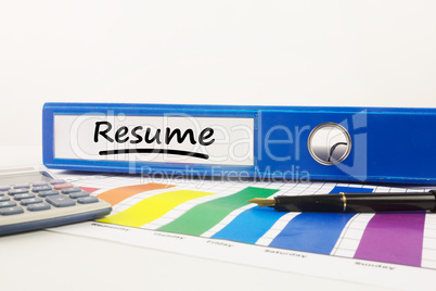 Composite image of word resume underlined