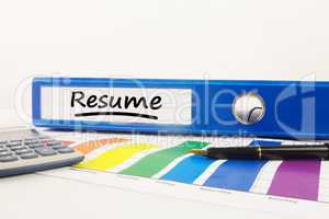 Composite image of word resume underlined