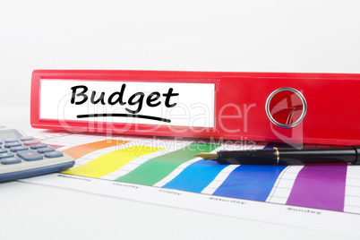 Composite image of word budget underlined