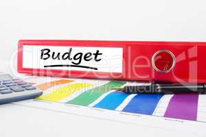 Composite image of word budget underlined