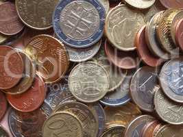 Euro coins background