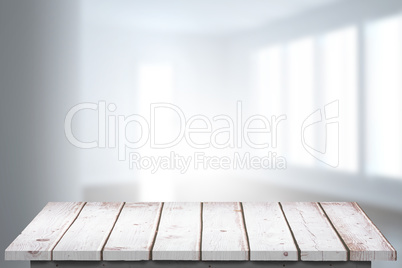Composite image of wooden floor