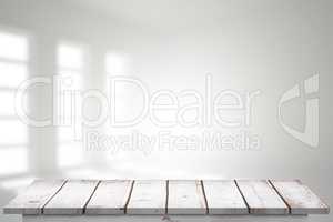 Composite image of wooden floor