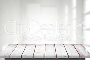 Composite image of wooden floor