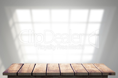 Composite image of wooden floor