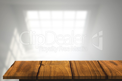 Composite image of wooden floor